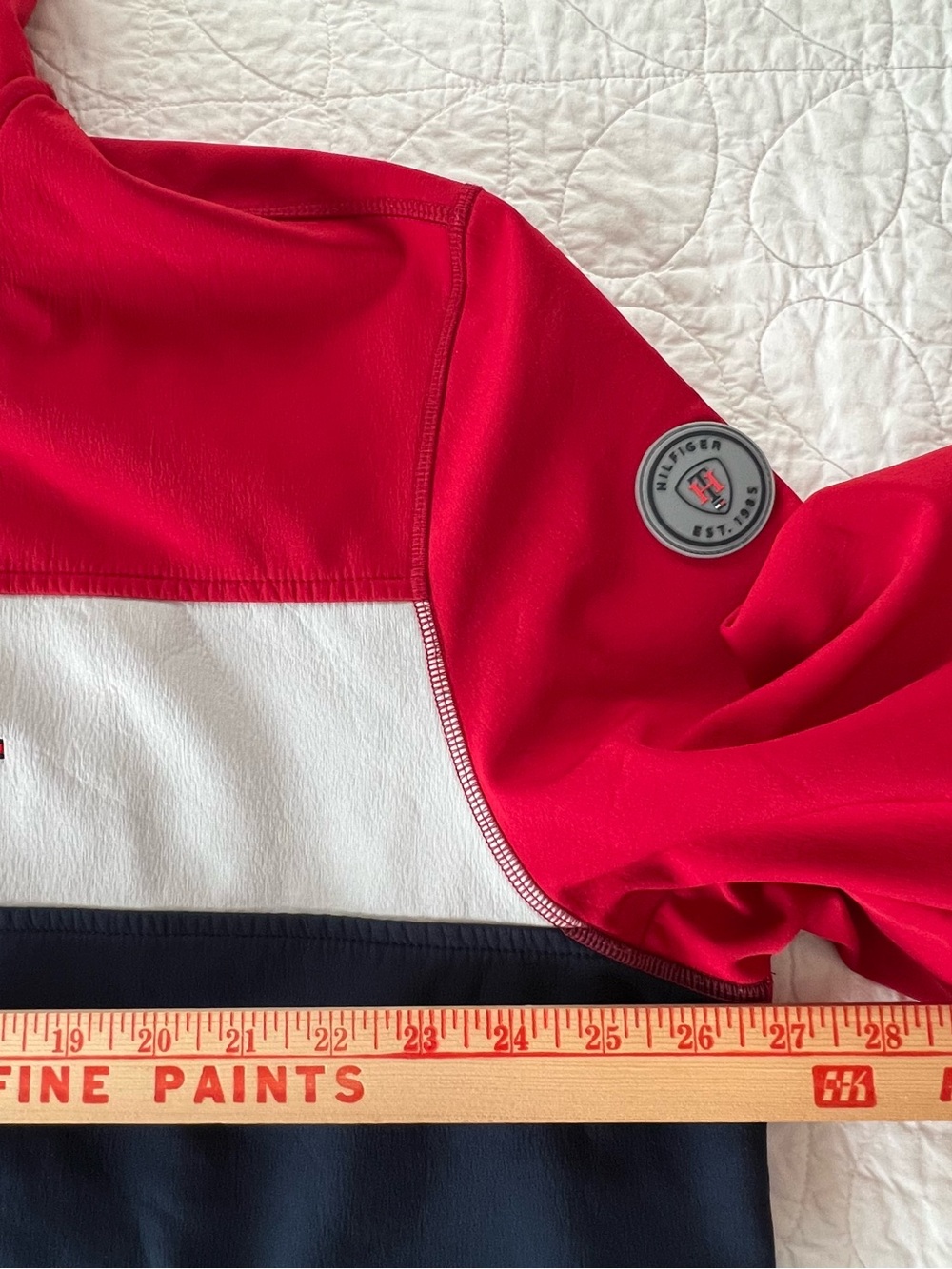 Tommy Hilfiger Red/Wht/Navy Colorblock Lightweight Softshell Performance Jacket - Picture 8 of 14